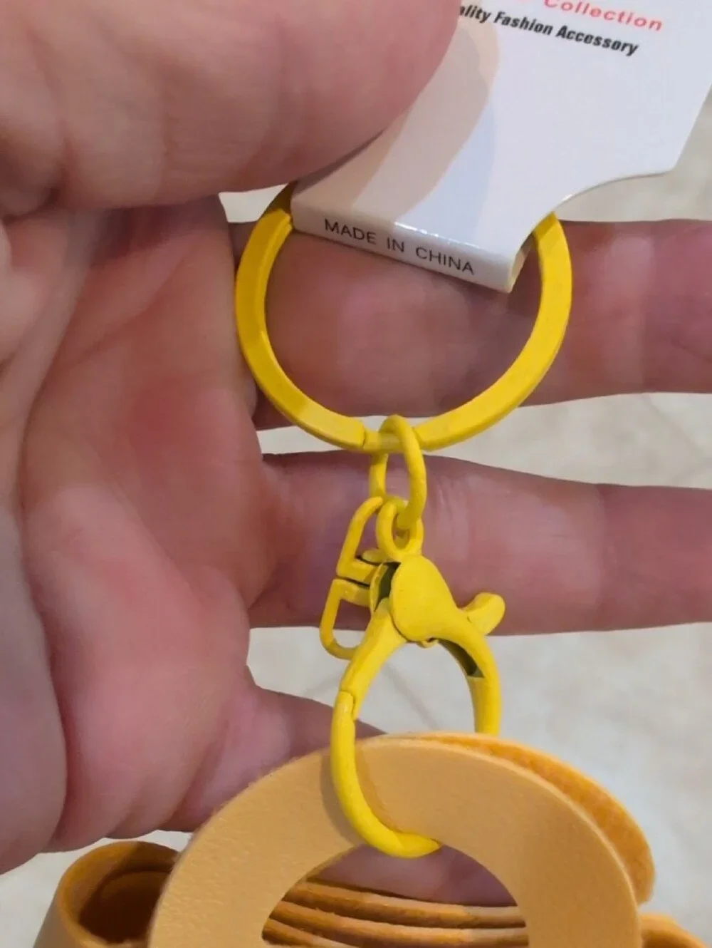 Yellow  Handbag Bag Charm with Sparkling 'Smile' By Sisi
